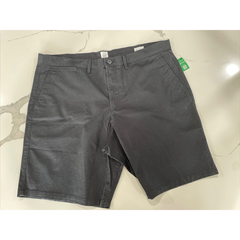 GAP Men's Essential‎ Print Khaki 10" Shorts Black 40 NWT SI44